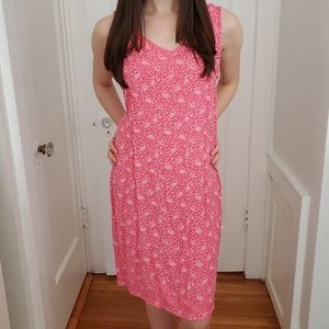 GAP Pink Floral Dress Women's Size M Vtg EUC